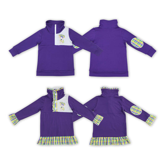 Baby Girls Purple Mardi Gras Pullover Top