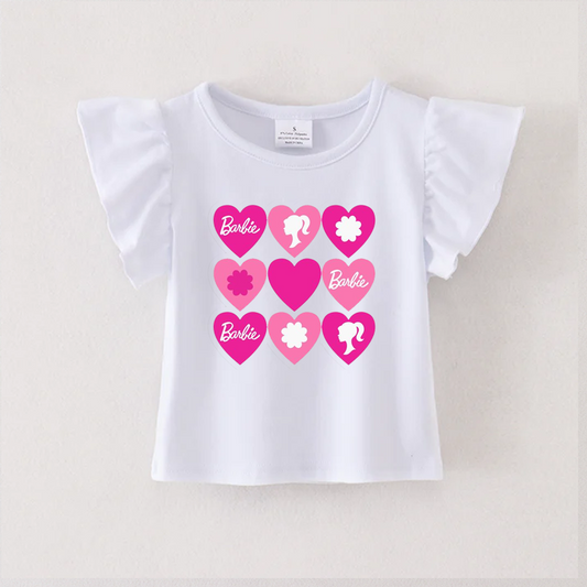 Kids Girl  Barbi* Heart T-shirt Top Preorder 3 MOQ