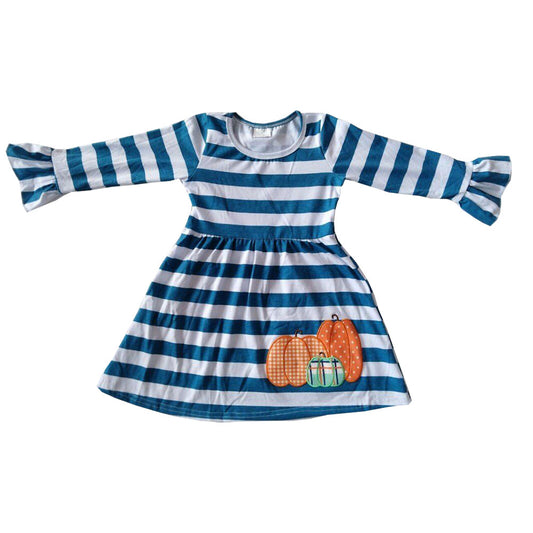 Pumpkin Blue Striped Dress