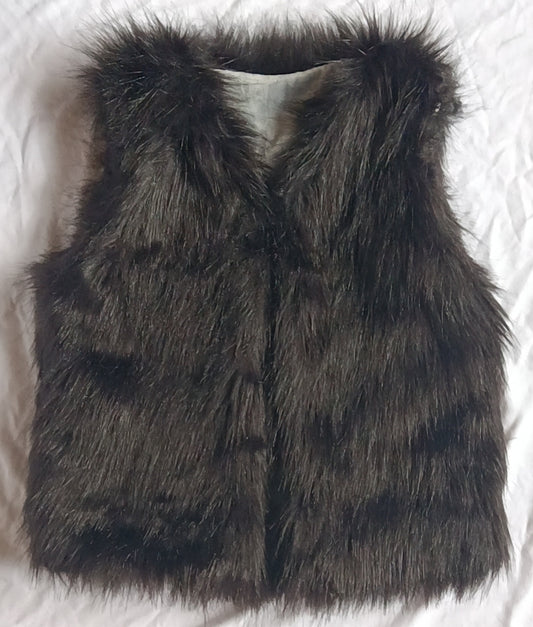 Black Color Fall Winter Kids Girls Fur Vest