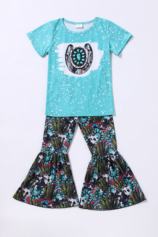 Western Design Cactus Bell Bottom Pants Outfit