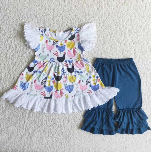 Promotion A14-1 Girls Cute Chicken Set With Lace