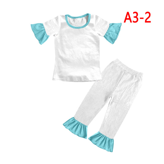 A3-2  Baby Girls Blue Watermelon Cartoon Outfit