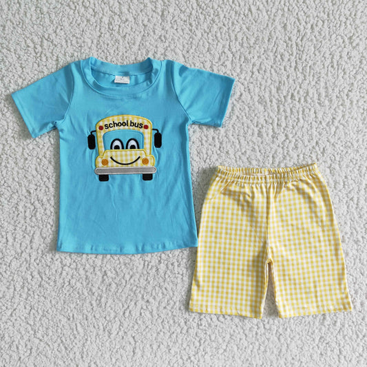 BSSO0055  Baby Boys Back To School Bus Outfit