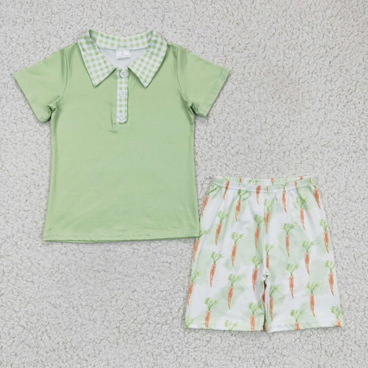 BSSO0095 Easter Boys Polo Shirt +Carrot Shorts Outfit