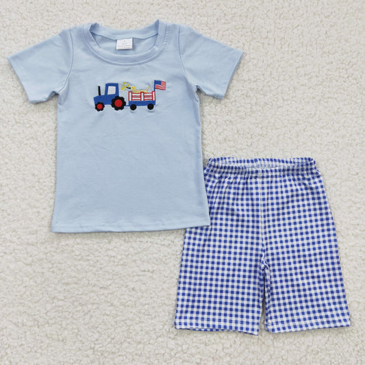BSSO0195 Baby Boys July 4th Shorts Set
