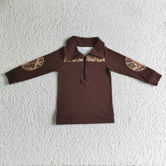 BT0070 Boys Brown Camo Polo Shirt