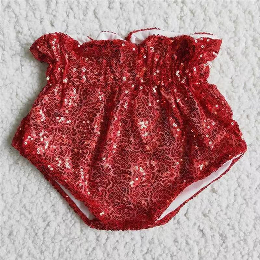 D6-9 Red Color Sequin Bummie