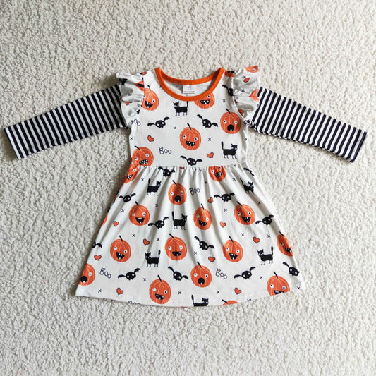 GLD0094 Kids Girls Pumpkin Dress
