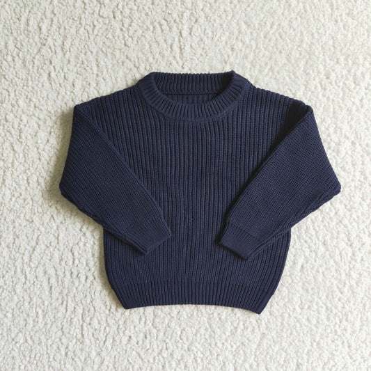 GT0030 Navy Color long Sleeve Sweater Top