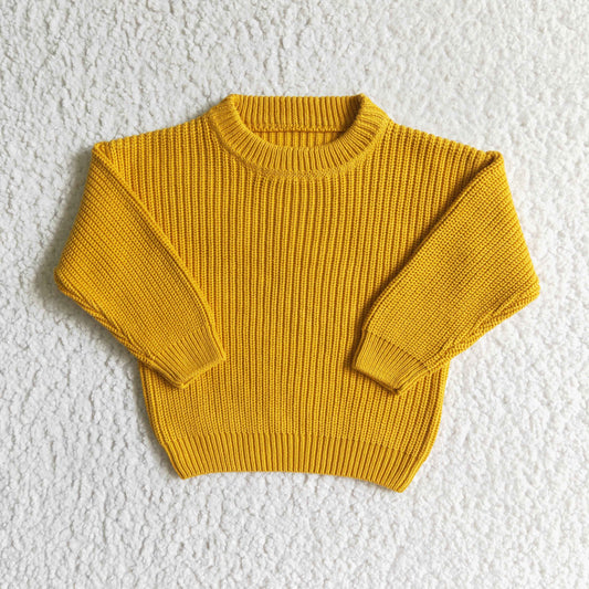 GT0034  Yellow Color long Sleeve Sweater Top