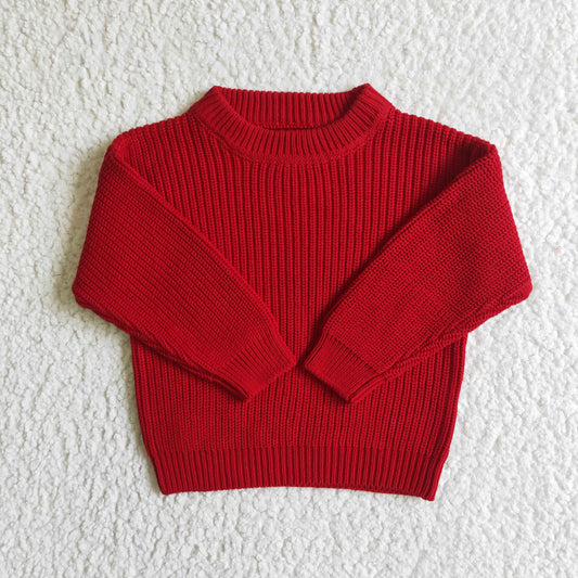 GT0032  Red Color long Sleeve Sweater Top