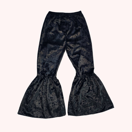 Black Color Velvet Bell Bottom Pants