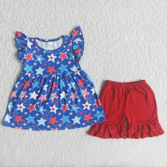 Summer Girls July 4th Stars Outfit