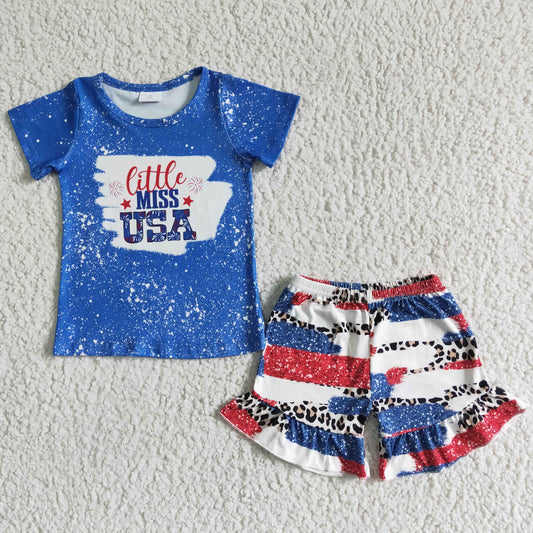 NC0005 Girls Little Miss USA July 4th Outfit Sumemr