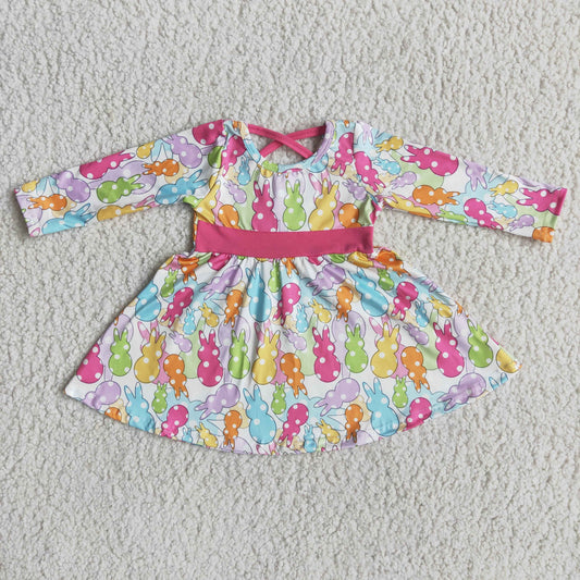 Easter Colorful Bunny Twirl Dress