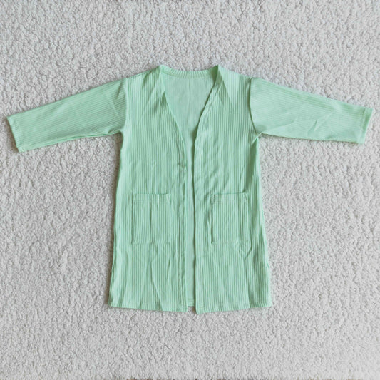 Green Color Long Sleeve Spring Cardigan