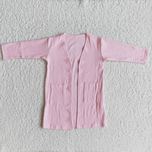 Baby Pink 100% Cotton Long Sleeve Spring Cardigan
