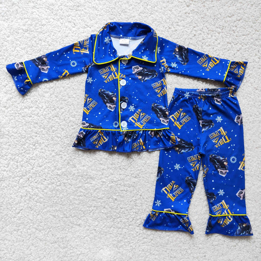 Girls Blue Color Pajamas Set