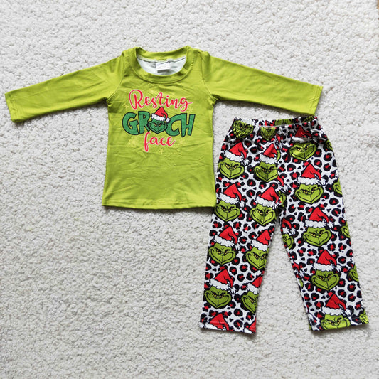 6 C10-37 Kids Boys Christmas Green Outfit