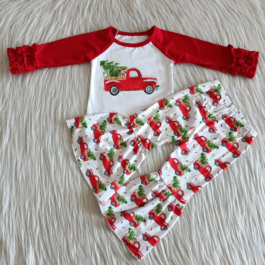 Promotion Red Long Sleeve Christmas Tree Truck Set