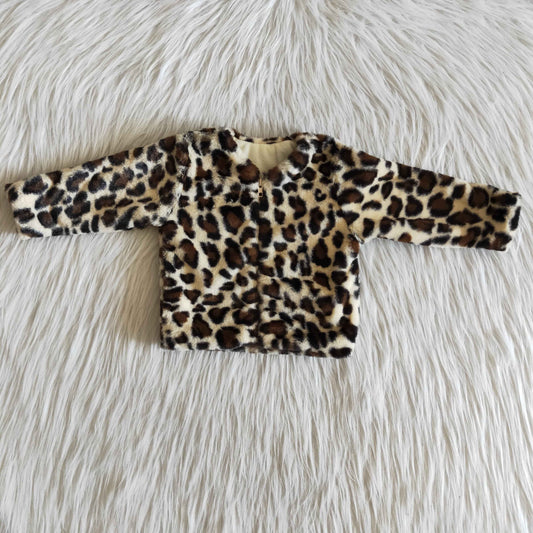Baby Girls Long Sleeve Leopard Warm Coat Jacket