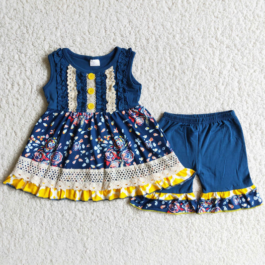 Summer Navy Floral Vintage Outfit