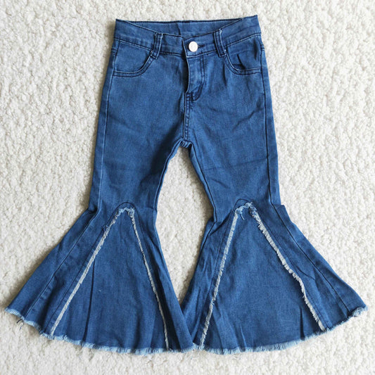 Kids Girls Soft Jeans Bell Bottom Pants
