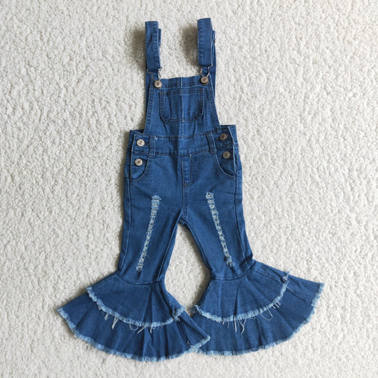 Kids Girls Fashion Jeans Overall Pants