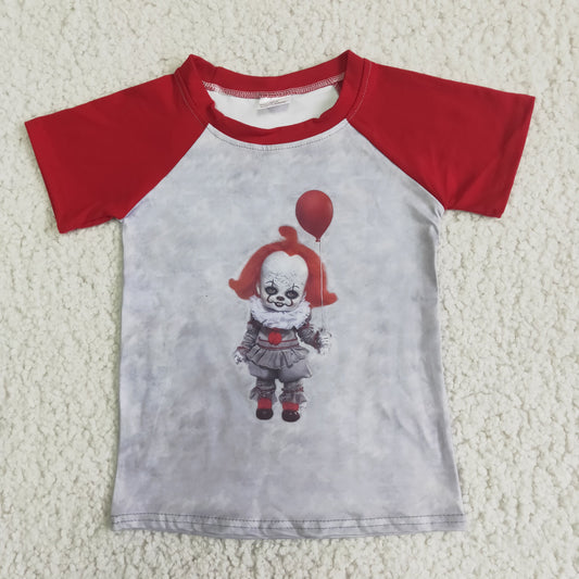 Boys Short Sleeve Clown Hallowmas Shirt