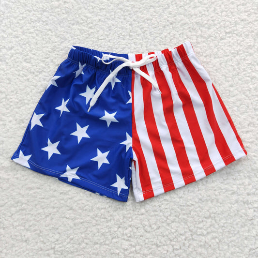 S0089 Boys July 4th  swimming trunks