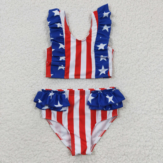 S0090 July 4th Swimsuit Two Piece Set