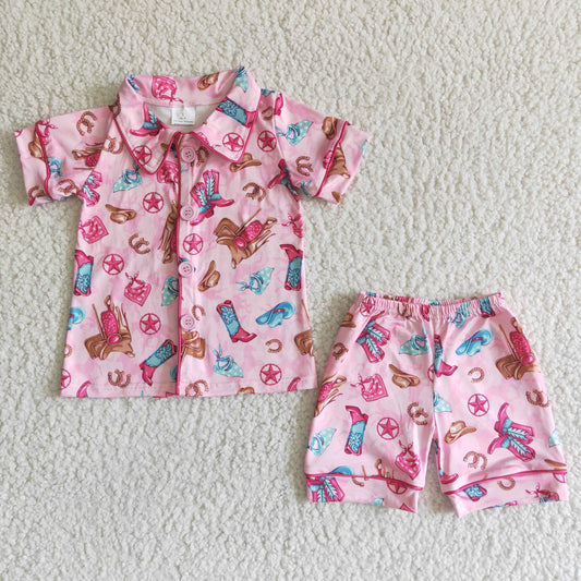 GSS0021 Western Cowgirl Summer Pajamas Set