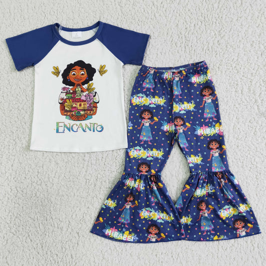 GSPO0015 Baby Girls Cartoon Bell Bottom Pants Boutique Outfit