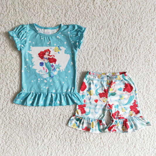 Summer Cartoon Mermaid Princess Boutique Outfit