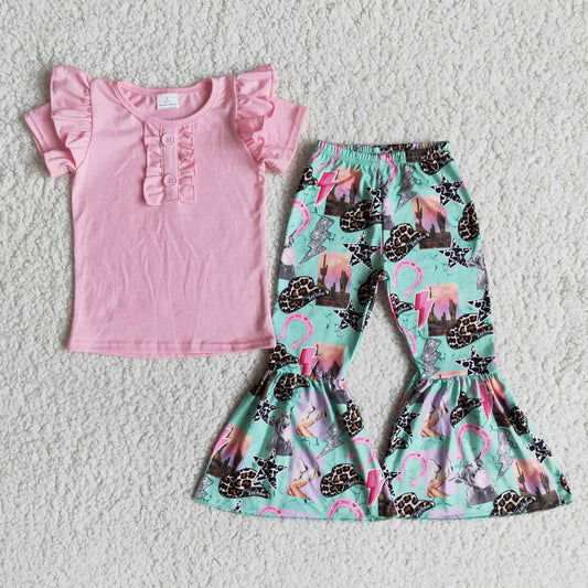 Baby Girls Pink Top Western Outfit