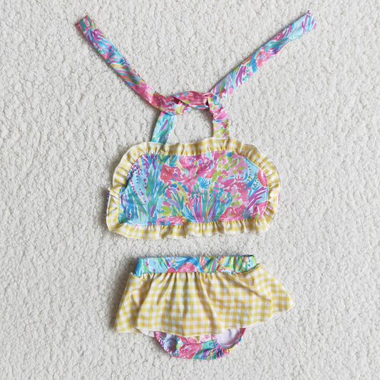 Sea Floral Swimsuit Set For Girl