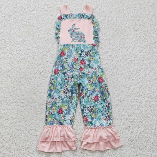 SR0164 Cute Baby Girls Easter Bunny Overall Jumpsuit
