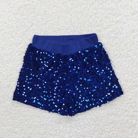 SS0038 Royal Blue Color Sequin Shorts