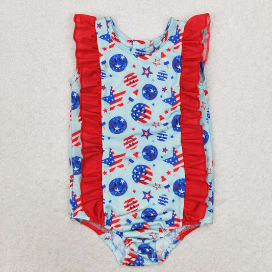 Summer Baby Girls Juy 4th Popsicle Swimsuit