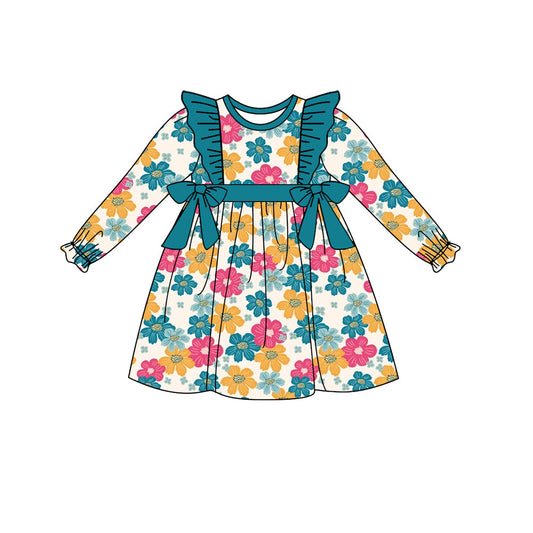 Baby Girls Fall Floral Long Sleeve Dress Preorder 3 MOQ