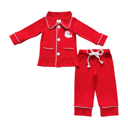 BLP0295 Kids Boys Christmas Santa Red Pajamas Set