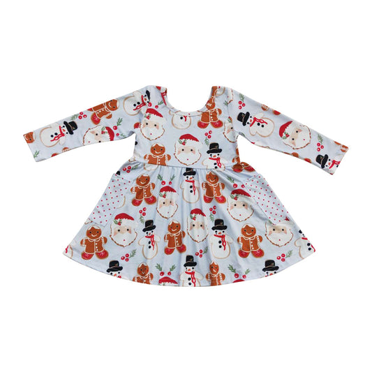 GLD0367 Kids Girls Christmas Santa Dress With Pocket