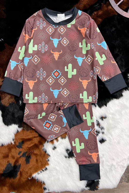 Baby Boys Western Steer's Skull Pajamas Set  Preorder 3 MOQ