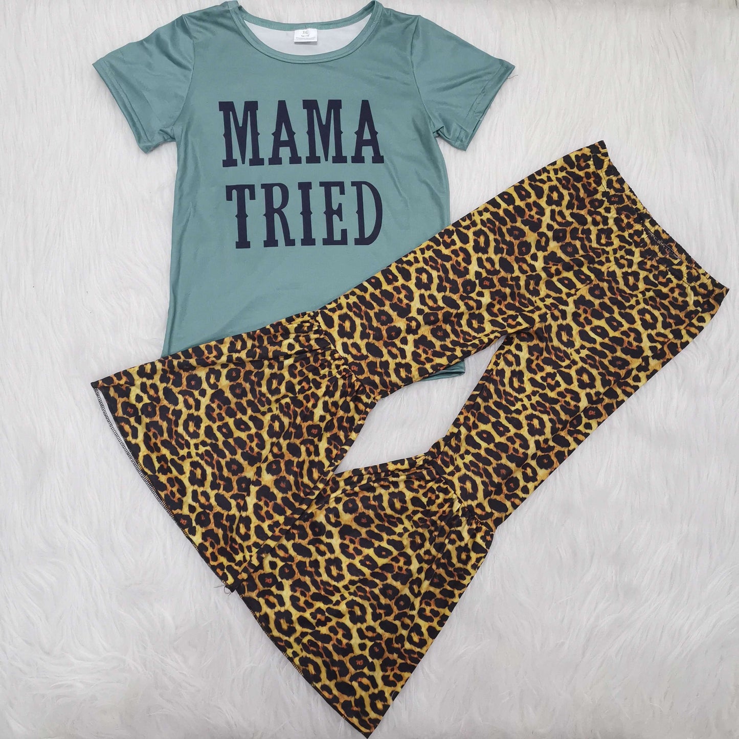 Mama Tried Leopard Bell Bottom Pants Outfit