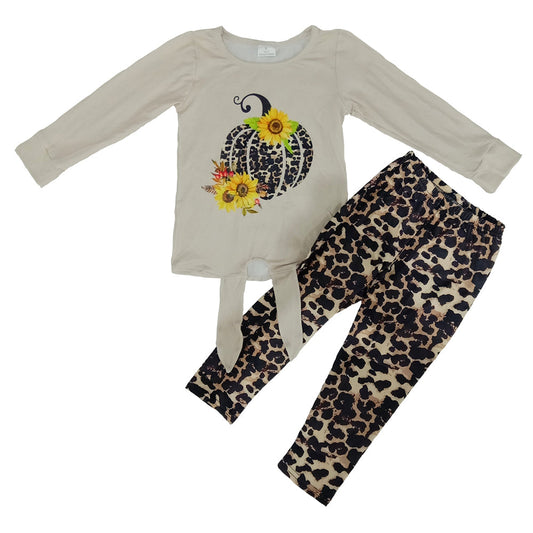 Sunflower Pumpkin cheetah pants set