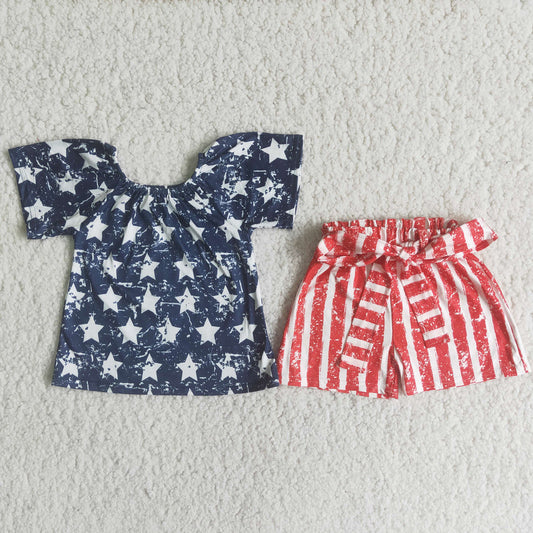 Boys July 4th Blue Starts Outfit