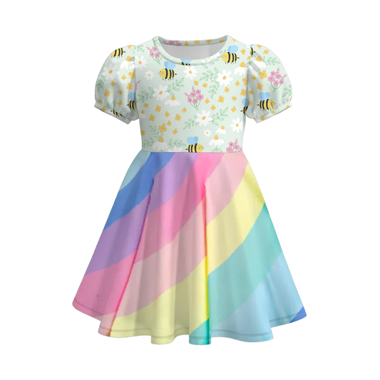 Summer Baby Girls Bee Flower Dress Preorder (5MOQ)