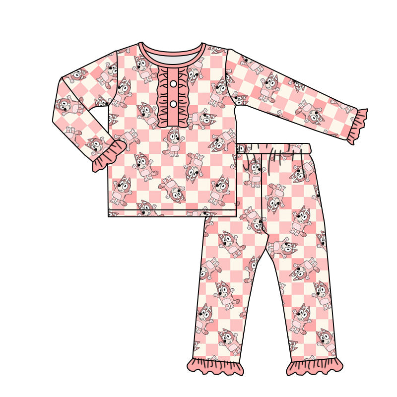 Baby Girls Cute Cartoon Dog Pajamas Set 5 MOQ