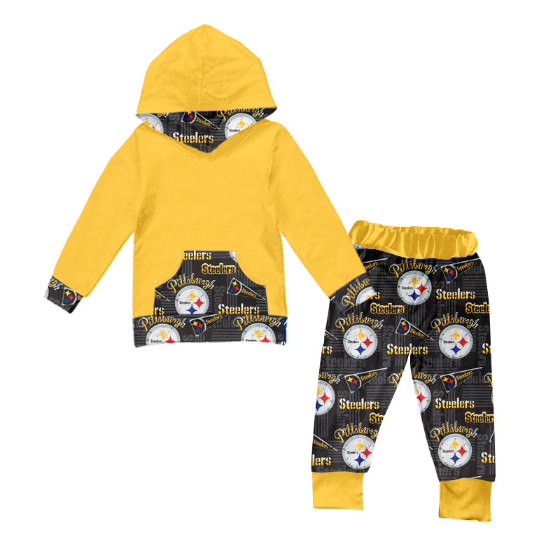 3 MOQ Kids Boys Steelers Football Team Hoodie Top Outfit